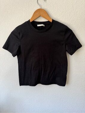 Zara Size S  Black Crew Neck Tee %100 Cotton